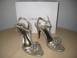 Calvin Klein Shoes 7.5 M New Womens Rajah E3225 Metallic Off White Heels... - $98.01