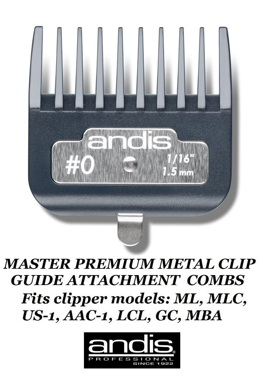 Andis #0 - 1/16&quot; PREMIUM METAL CLIP GUIDE COMB*Fit ML MASTER,Fade,USPro ... - $20.99