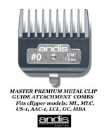 Andis #0 - 1/16&quot; PREMIUM METAL CLIP GUIDE COMB*Fit ML MASTER,Fade,USPro ... - €18,36 EUR