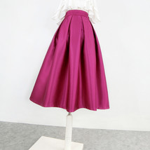 Black A-line Pleated Midi Skirt Outfit Women Custom Plus Size Party Midi Skirt image 10