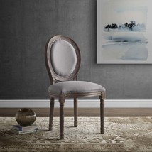 Emanate Vintage French Upholstered Fabric Dining Side Chair Light Gray EEI-2821- - £167.55 GBP