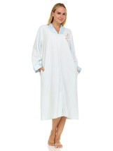 4013 Women Long Sleeve Quilted Robe Soft,Cozy with a Convenient Zipper Front, Pe - $24.99