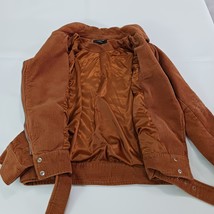 Lulus JKT1133 Women's Brown Cotton Blend Full Zip Belted Jacket Size Medium image 15