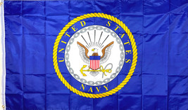 U.S. NAVY EAGLE-3x5&#39; FLAG -BRASS GROMMETS INDOOR/OUTDOOR/ 68 D POLY-NEW - £8.55 GBP