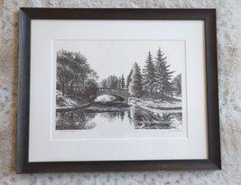 Vtg 1980 Sylvia Rudolph Minnehaha Creek Signed Ink Original Wood Framed 22x18 - £222.59 GBP