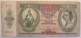 Lot: 1936 Hungary 10 Pengo Note + 6 Forint Old Coins, Magyar Bank, Foreign Money - £31.93 GBP