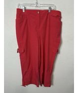 Zenergy By Chico’s Neema Emma Cargo Crop Pants In Mai Tai Red Size 2 - $39.99