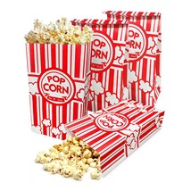 Yesmona 100 Pcs. 2 Oz Paper Popcorn Bags With Flat Bottom For Family Movie Night - £28.74 GBP