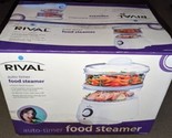 Rival Double Food Steamer Auto Timer Two Transparent Bowls CKRVSTLM21 Ne... - $54.44