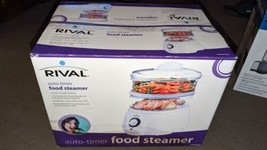 Rival Double Food Steamer Auto Timer Two Transparent Bowls CKRVSTLM21 Ne... - $54.44