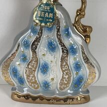 James Beam 155 Months C. Miller #145 Gold Blue &amp; Floral Decanter - $16.14