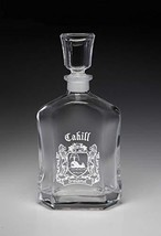 Cahill Irish Coat of Arms Whiskey Decanter (Sand Etched) - £37.49 GBP