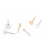 2 Pieces Genuine Sterling Silver 925 Flat Earring Posts Glue Pad Findings - $6.25 CAD