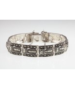 Beautiful Sterling Silver Marcasite Bracelet, 7.25&quot; 32.7g - $391.41 CAD