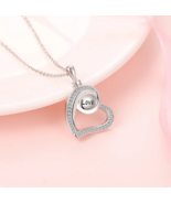 18K 925 Sterling Silver Forever Love Cremation Urn Heart Pendant Necklace - £94.81 GBP
