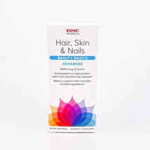 GNC Womens Hair Skin Nails Advanced 6000 mcg Biotin 60 capsules BB3/24 - $9.74