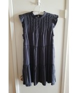 Anthropologie NWT Swing Tiered Gray Dress Pockets Sz M Boho Babydoll Cot... - $69.25