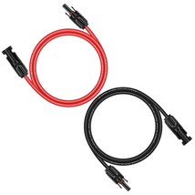 1 Pair 6 Feet Black + 6 Feet Red 10Awg(6Mm) Solar Panel Extension Cable ... - £27.08 GBP