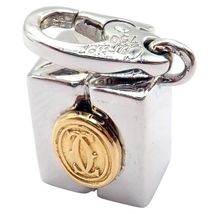 Authentic! Vintage Cartier 18k Yellow White Gold Gift Box Double C Charm... - $2,800.00