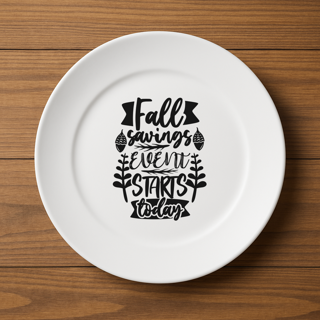 Fall Savings Events Start Now Plate - $14.98+