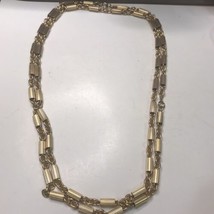 Vintage Sarah Coventry Barrel Tube Necklace Gold Tone - $23.36
