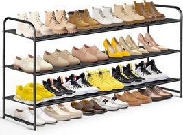 Black Misslo 3-Tier Long Shoe Rack For Closet Shoe Organizer For Closet ... - $39.95