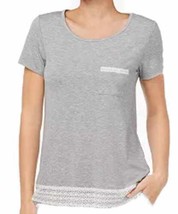 Alfani Womens Lace-Trimmed Knit Top Size Small Color Hy Grey - £17.07 GBP