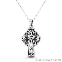 Irish Celtic Cross Triquetra Trinity Knot Infinity .925 Sterling Silver Pendant - £15.02 GBP+