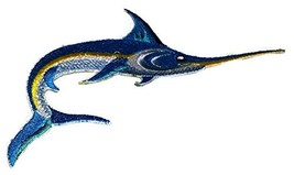 Nature&#39;s Bounty Beautiful Custom Fish Portraits [Swordfish ] Embroidered Iron On - £10.08 GBP