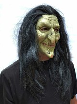 Halloween Witch Mask Scary Realistic Cosplay Latex Old Costume Mask with Hair - £19.97 GBP
