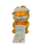 Vintage Dakin Garfield Plush Letter to Santa Hat Stuffed Animal Cat 1981 9&quot; - $20.14 CAD