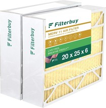 Filterbuy 20X25X6 Air Filter Merv 11, Actual Size: 19.75 X 24.25 X 6.00 Inches - £79.90 GBP