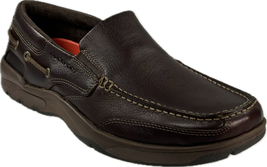 Rockport Men&#39;s Streetsailing Brown Leather Slip On Casual Shoes Sz 8.5, CH1202 - £63.94 GBP