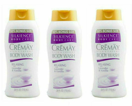 3 Pk Silkience Body Care Rich &amp; Creamy Body Wash Lavender Vanilla Relaxing 24 oz - £21.54 GBP