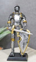 Medieval Valiant Knight Suit Of Armor With Sword And Spade Shield Mini F... - £15.17 GBP