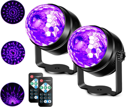 UV Black Lights for Glow Party, 6W LED Disco Ball Strobe Lights for Dark - £17.98 GBP+