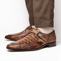Men's Shoes genuine crocodile and lizard dress monk strap Toluca Rustic Orix image 6