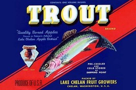 Trout Brand Apples - Art Print - $21.99+