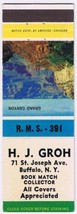 Matchbook Cover H J Groh Buffalo New York Book Match Collector Grand Canyon - $0.98