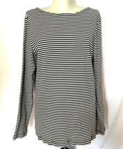 Josephine Chaus Striped Long-Sleeve T-shirt Top black/white Womens Size M - £11.95 GBP