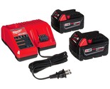 Milwaukee 48-59-1850 M18 RED LITHIUM XC 5.0 Ah Batteries (2) + 48-59-181... - $221.99