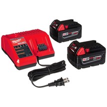 Milwaukee 48-59-1850 M18 RED LITHIUM XC 5.0 Ah Batteries (2) + 48-59-181... - £182.24 GBP