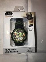 Disney Star Wars Baby YODA/ Grogu Flashing Lcd Kids Watch Mandalorian Boys New - £19.45 GBP
