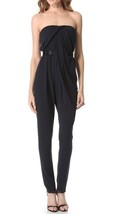 Halston Heritage Strapless Belted Jumpsuit SZ 2 Navy $545 - $136.62