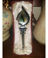 ART GLASS Leaf style design wine bottle stopper HAND CRAFTED - £8.61 GBP