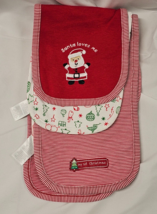 Carters set 3 Burp Cloths Holiday Xmas Santa Loves Me Baby or Reborn Doll NEW - $14.84