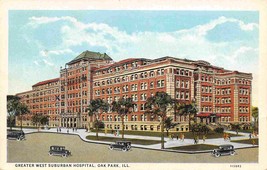 Greater West Suburban Hospital Oak Park Illinois 1920c postcard - £5.93 GBP