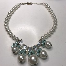 Plunder Faux Pearl and Rhinestone Statement Necklace 16-18 Inches - £16.44 GBP