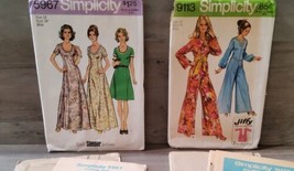 Vintage Simplicity 1970's Sewing Patterns Jiffy Jumpsuit Look Slimmer Dress  - £18.49 GBP