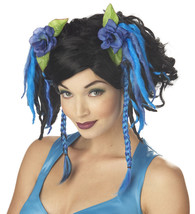 Mixed Blue Fairy Add On Wig Hair Extensions Flora Mother Nature Dark Pixie Elf - £8.59 GBP